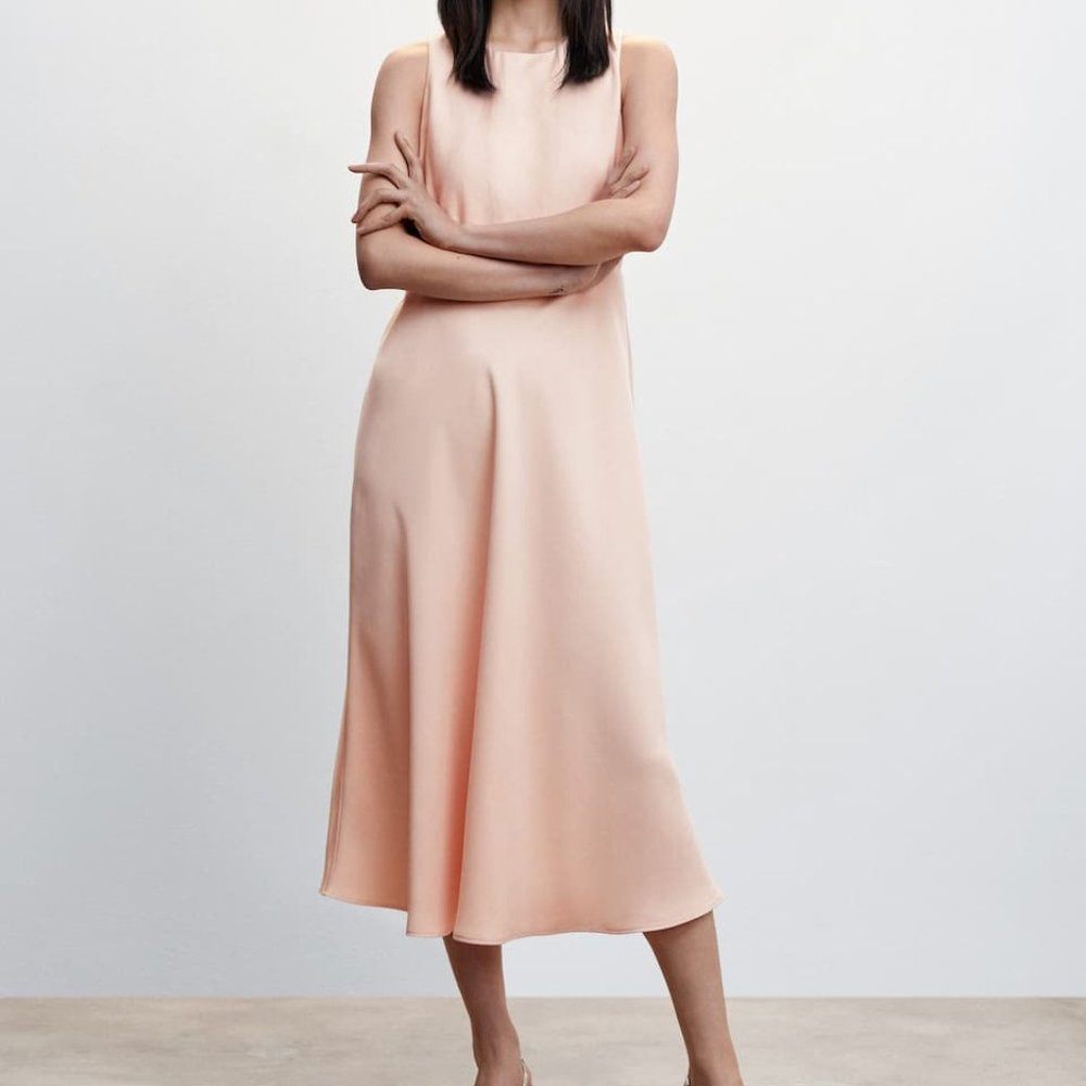 NWT Mango Ballet Pink flowy midi dress